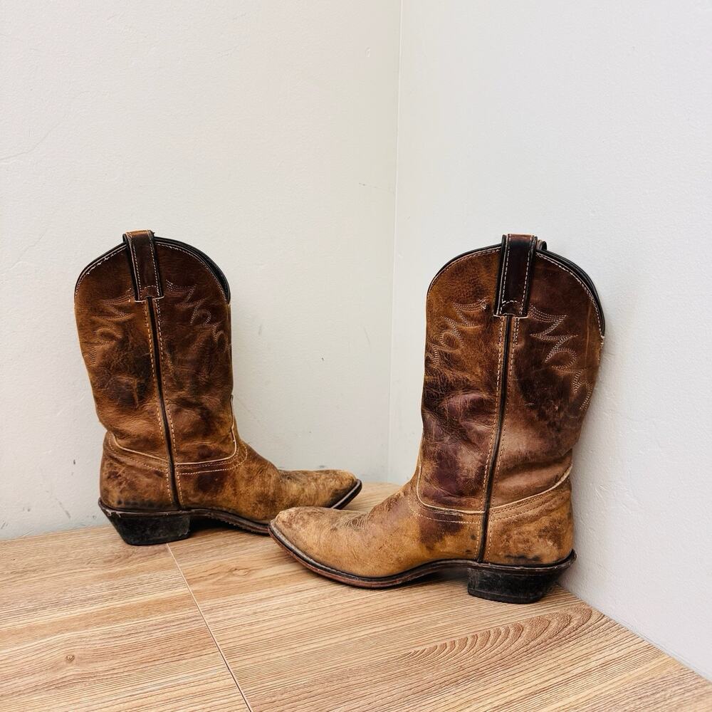 Laredo Brown Leather Pointed Toe Western Boots Women’s Size 9 - Picture 6 of 10